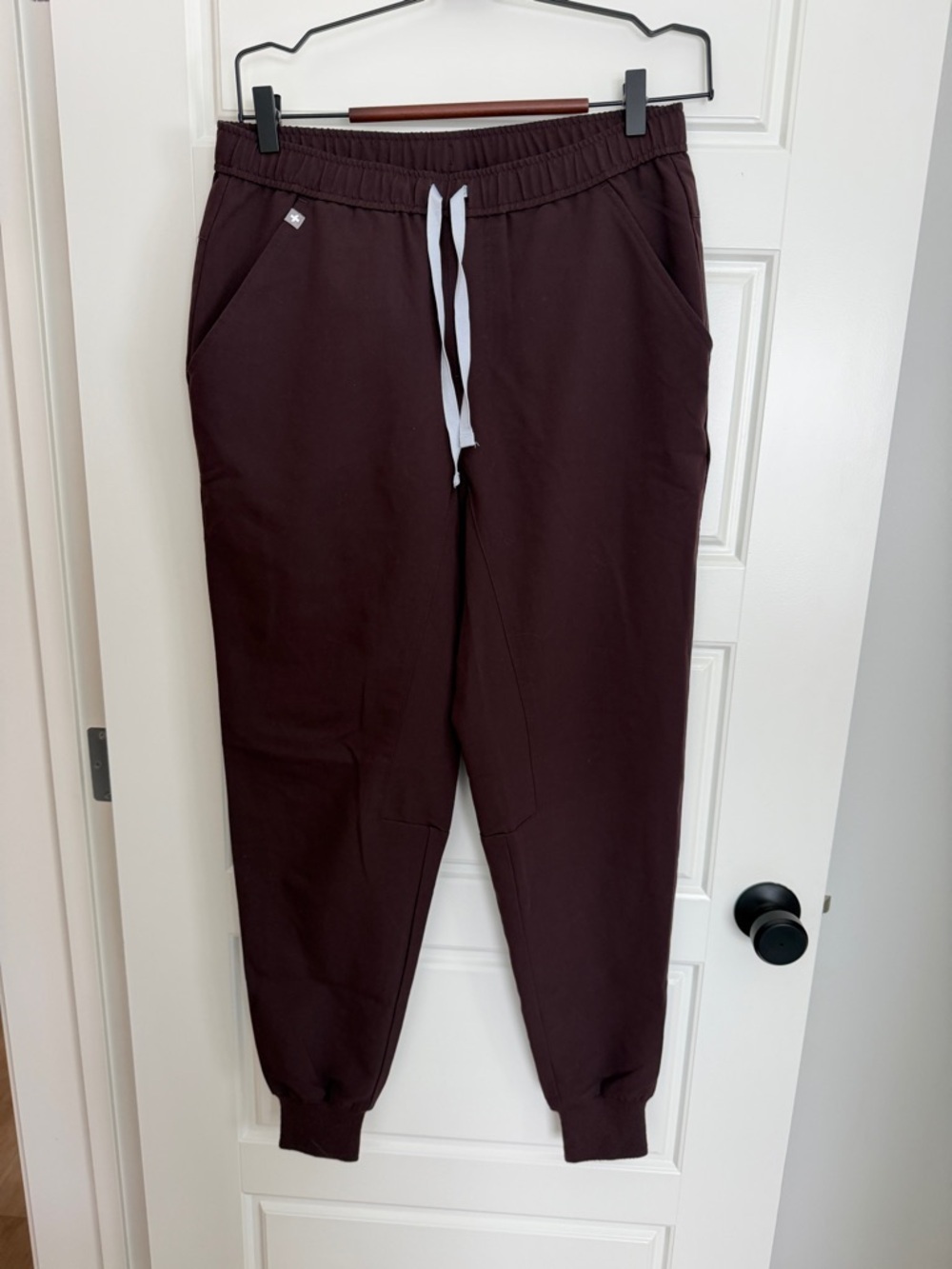 Figs Men's / Women’s Technical Collection Scrubs- Maroon with White Drawstring